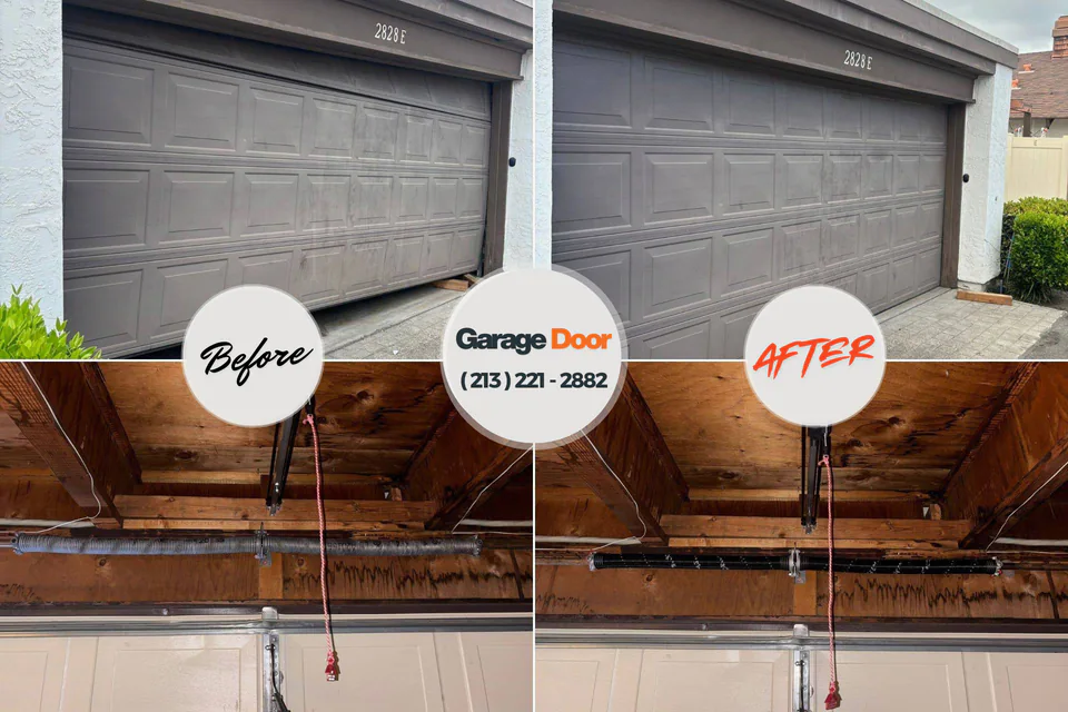 Before and after: garage door repair West Milwaukee, WI
